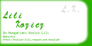 lili kozicz business card